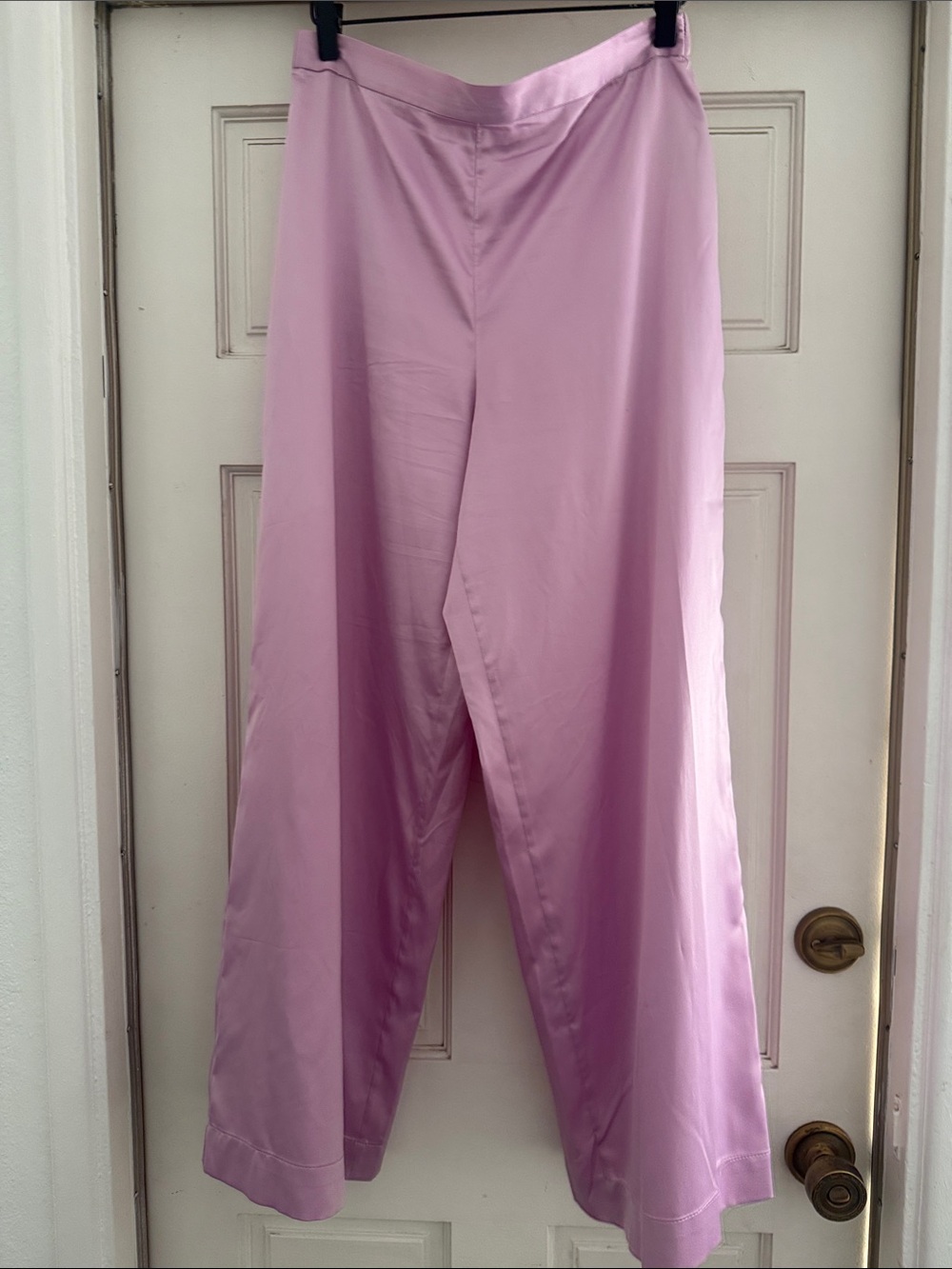 Natori Lavender Wide-Leg Satin Pants